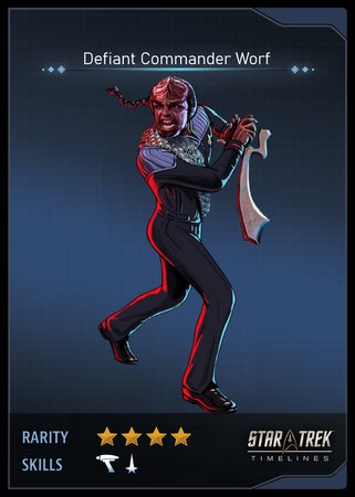Defiant Commander Worf Card